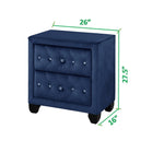 ZUN Sophia Modern Style Nightstand made with wood in Blue 733569393435