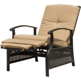 ZUN Patio Recliner Chair with Cushions,Outdoor Adjustable Lounge Chair,Reclining Patio Chairs with W1859113292