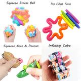 ZUN Pop Fidget Multi-Item Fidget Toy Pack Sensory Fidget Pack Anti-Anxiety Stress Relief Fidget 04641455