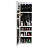 ZUN Full Mirror Fashion Simple Jewelry Storage Cabinet With Led Light Can Be Hung On The Door Or Wall W40750195