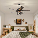 ZUN 52'' Plywood blades ceiling fan with remote control for the living room ,bed room W1592140072