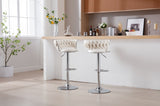 ZUN Set of 2 Bar Stools,with Chrome Footrest and Base Swivel Height Adjustable Mechanical Lifting Velvet W1249123961