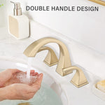 ZUN 2-Handle Bathroom Sink Faucet with Drain, Brushed Gold W122465399