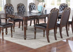 ZUN Majestic Formal Set of 2 Side Chairs Brown Finish Rubberwood Dining Room Furniture Intricate Design B011138659