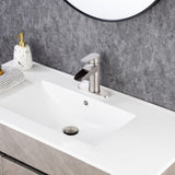 ZUN Waterfall Bathroom Faucet Bathroom Faucet with Pop Up Drain Single Handle One Hole or Three Holes D5001BN