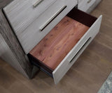 ZUN Gray Color Nightstand Bedroom 1pc Nightstand Solid wood Bar Handles 3-Drawers bedside Table Metal B011P165672