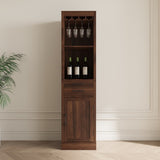 ZUN brown walnut color modular wine bar cabinet Buffet Cabinet with Hutch for Dining Room W1778133400