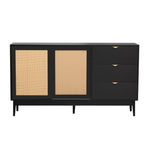 ZUN U_Style Featured Two-door Storage Cabinet with Three Drawers and Metal Handles , Suitable for WF308422AAB