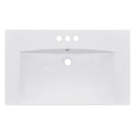 ZUN 30" Single Bathroom Basin Sink, Vanity Top Only, 3-Faucet Holes, Resin WF305076AAK