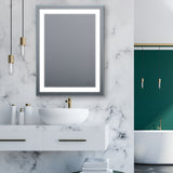 ZUN LED Lighted Bathroom Wall Mounted Mirror with High Lumen+Anti-Fog Separately Control+Dimmer Function 35404765