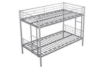ZUN Metal Twin over Twin Bunk Bed/ Heavy-duty Sturdy Metal/ Noise Reduced Design/ Safety Guardrail/ 2 W42753012