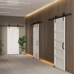 ZUN CRAZY ELF 30" x 80" Five Grid Real Primed Door Slab, DIY Panel Door, Modern Interior Barn Door, W936104297