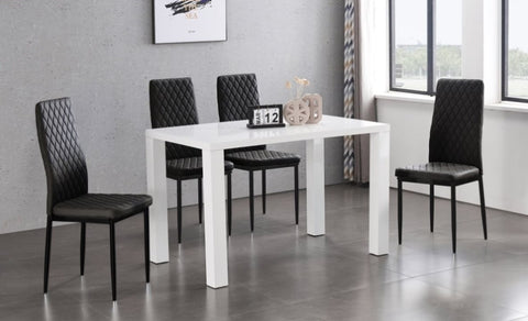ZUN Light Gray modern minimalist dining chair leather sprayed metal pipe diamond grid pattern restaurant W29904666