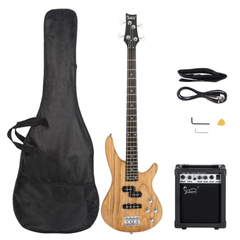 ZUN GIB 4 String Full Size Electric Bass Guitar SS pickups and Amp Kit 94068991