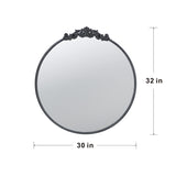 ZUN 30" x 32" Classic Design Mirror with Round Shape and Baroque Inspired Frame for Bathroom, Entryway W2078124101