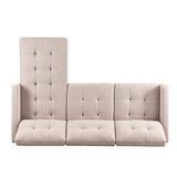 ZUN 87” Wide Modern Convertible Sofa & Chaise, L Shaped Tufted Fabric Couch, Reversible B082111419