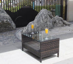 ZUN Outdoor patio Furniture Coffee Table with clear tempered glass W20967099