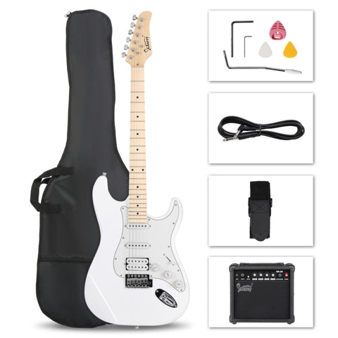 ZUN GST Stylish H-S-S Pickup Electric Guitar Kit with 20W AMP Bag Guitar 04789197