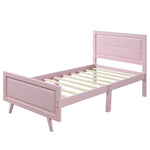 ZUN Wood Platform Bed Twin Bed Frame Mattress Foundation with Headboard and Wood Slat Support WF192440AAH