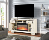 ZUN Madison TV Stand With Electric Fireplace in Beige B00969710