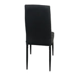 ZUN 6pcs Elegant Assembled Stripping Texture High Backrest Dining Chairs Black 70972239