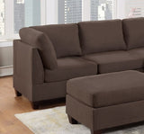 ZUN Living Room Furniture Corner Wedge Black Coffee Linen Like Fabric 1pc Cushion Wedge Sofa Wooden Legs B011104193
