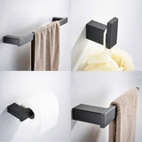 ZUN Bathroom Hardware Set Brushed Nickel 4-Pieces Bathroom Towel Rack 24 Inches Adjustable Bathroom W1932133580