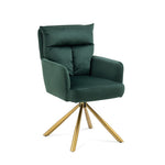 ZUN Green Velvet Contemporary High-Back Upholstered Swivel Accent Chair W116470749