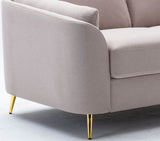 ZUN Contemporary 1pc Loveseat Beige Color with Gold Metal Legs Plywood Pocket Springs and Foam Casual B01155990