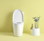 ZUN 1.1/1.6 GPF Dual Flush 1-Piece Elongated Toilet with Soft-Close Seat - Gloss White, Water-Saving, W1573101058