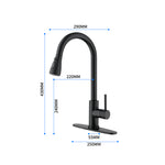 ZUN Black Kitchen Faucet, Kitchen Faucets with Pull Down Sprayer Commercial Stainless Steel Single 43249908