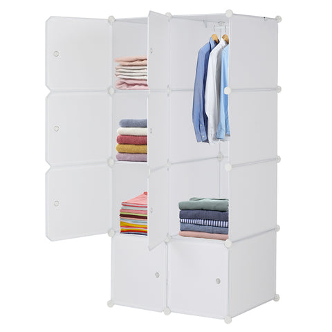 ZUN 8 Cube Organizer Stackable Plastic Cube Storage Shelves Design Multifunctional Modular Closet 74329266