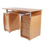 ZUN 15mm MDF Portable 1pc Door with 3pcs Drawers Computer Desk Wood Color 61085732