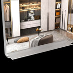 ZUN Oversized Bathroom Mirror with Removable Tray Wall Mount Mirror,Vertical Horizontal Hanging Aluminum W708131925
