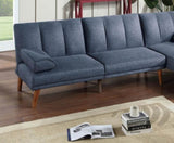 ZUN Navy Polyfiber 1pc Adjustable Sofa Living Room Furniture Solid wood Legs Plush Couch HS00F8517-ID-AHD