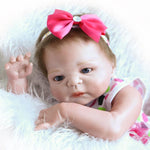 ZUN 23" Beautiful Full Simulation Silicone Baby Girl Reborn Baby Doll in Dress 43312703