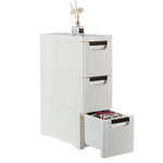 ZUN 3-Tire Rolling Cart Organizer Unit with Wheels Narrow Slim Container Storage Cabinet for Bathroom 76348031