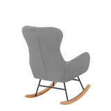 ZUN GREY teddy fabric rocking chair W58890165