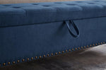 ZUN 59" Bed Bench with Storage Blue Fabric W1097124943