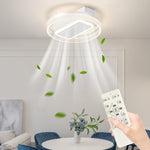 ZUN Bladeless Fan Lamp With Lights Dimmable LED W1340118682