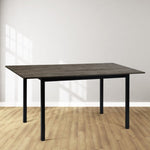 ZUN 63" L Extendable Dining Table, Removable Self-Storing Leaf, Grey wood table & white legs W1314130411