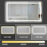 ZUN LED Bathroom Mirror 60x 36 Inch with lights, anti-Fog & Dimming Led Bathroom Vanity Mirror W134070940
