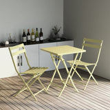 ZUN 3 Piece Patio Bistro Set of Foldable Square Table and Chairs, Yellow W1586P143173