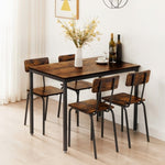 ZUN Dining Table Set 5-Piece Dining Chair with Backrest, Industrial style, Sturdy construction. Rustic W1162115159