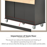 ZUN Rolling Mobile Kitchen Island with Solid Wood Top Locking Wheels,52.7 Inch Width,Storage Cabinet WF287035AAB