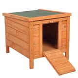 ZUN 20" Wooden Waterproof Rabbit Hutch Pet Bunny Small Animal House Habitat Natural Wood Color 60195219