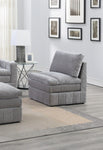 ZUN 1pc Armless Chair Modular Plush Chair Sectional Sofa Living Room Furniture Granite Morgan Fabric B011126790