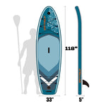 ZUN Inflatable Stand Up Paddle Board 9.9'x33"x5" With Premium SUP Accessories & Backpack, Wide Stance, W144080668