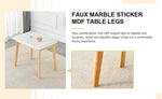 ZUN White sintered stone tabletop with rubber wooden legs, foldable computer desk, foldable office desk, W1151P145183