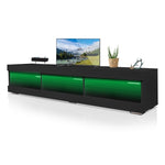 ZUN Modern LED TV Stand Entertainment Center with Storage and Glass Shelves High Glossy TV cabinet Table W162594695